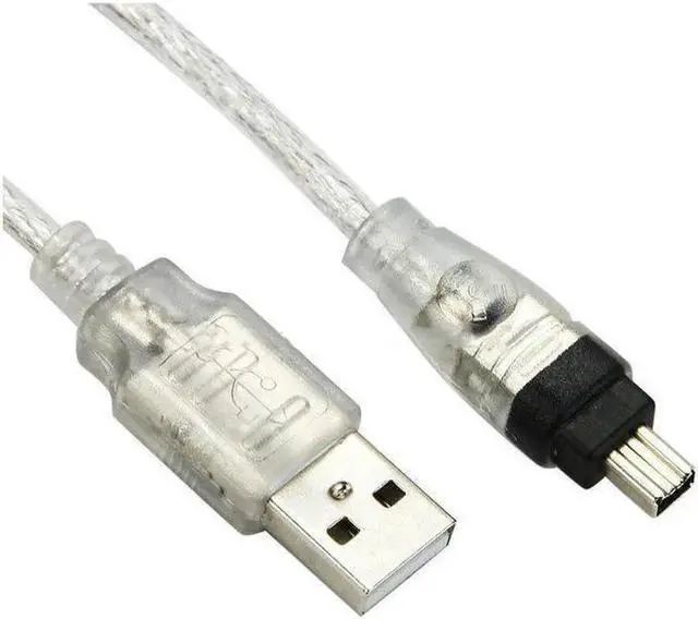 Alt view image 3 of 3 - Aomoproing IEEE 1394 Firewire 4 Pin Male iLink Adapter to USB Male Cord Cable 100cm for DCR-TRV75E DV