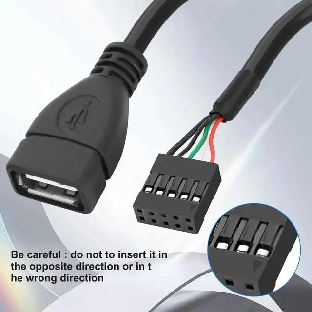 Alt view image 3 of 7 - Aomoproing USB 2.0 Female to Motherboard 9 Pin Header Adapter Cable USB Type A Port to Dupont 5 Pin Female Mainboard Data Cable Cord -10CM/3.9IN 2Pcs