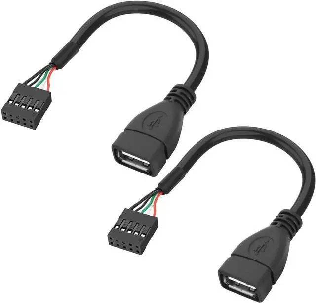 Main image of Aomoproing USB 2.0 Female to Motherboard 9 Pin Header Adapter Cable USB Type A Port to Dupont 5 Pin Female Mainboard Data Cable Cord -10CM/3.9IN 2Pcs