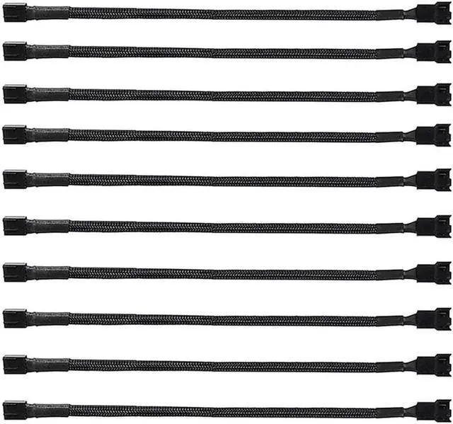Main image of 10Pack 4-Pin Case Male to Female PWM Fan Splitter Cable 10.6inch Sleeved Braided Adapter Computer PC Fan Power Extension Cable Converter for Computer ATX Case Compatible 3-Pin/4-Pin Cooling Fan Cable