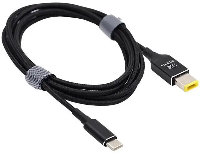 Alt view image 3 of 7 - Aomoproing 135W Type-C USB-C Cable to DC Rectangle 11.0 * 4.5mm Power PD Charge Cable for Thinkpad X1 Legion Y7000P Laptop DC20V 6.25A