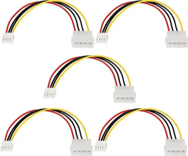 Main image of Computer Molex 4 Pin Power Supply Extension Cable, 8 Inch IDE Power to Floppy Drive Power Interface Cable. 5-Pack (4Pin)