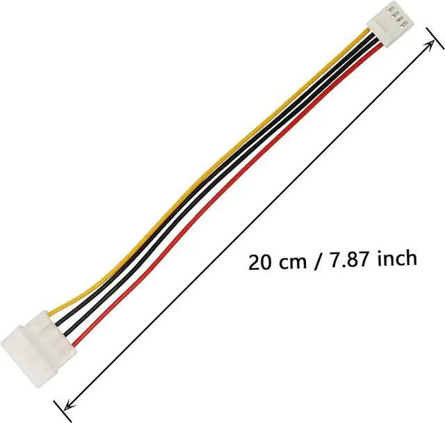 Alt view image 5 of 6 - Computer Molex 4 Pin Power Supply Extension Cable, 8 Inch IDE Power to Floppy Drive Power Interface Cable. 5-Pack (4Pin)