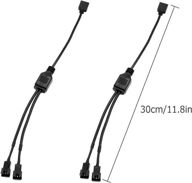 Alt view image 6 of 7 - ARGB Splitter Cable, 5V 3 Pin Addressable RGB Splitter Cable with SM 3 Pin Male Connector for Computer Chassis, 1 to Dual ARGB Cable, 11.8 Inches, 2 Pack (1 to 2 ARGB Spliter Cable (Male))