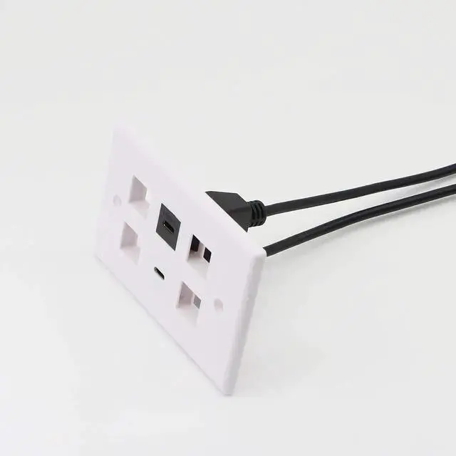 Alt view image 3 of 7 - Aomoproing USB-C Keystone Jack Adapter, Male to Female, Panel Mount, USB-C Pigtail Extension, Keystone-to-Cable Converter, Black