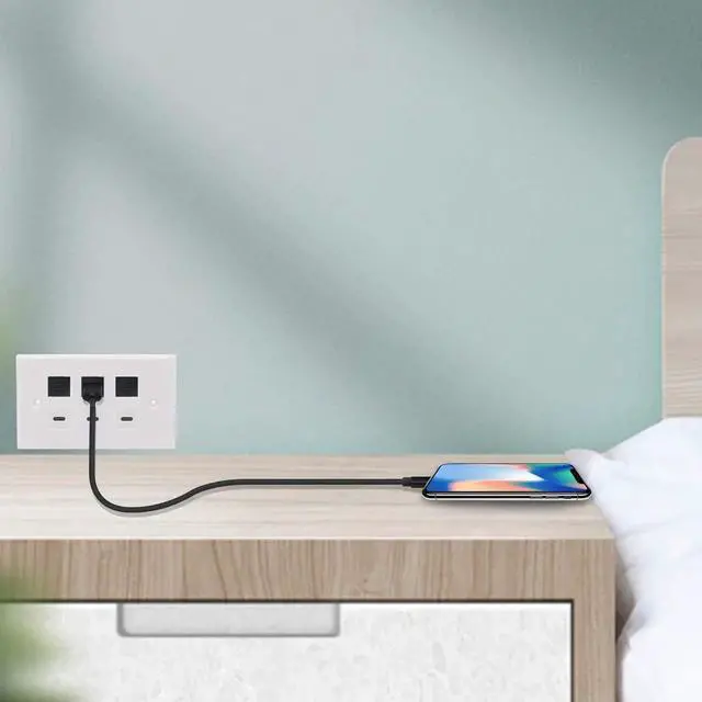 Alt view image 6 of 7 - Aomoproing USB-C Keystone Jack Adapter, Male to Female, Panel Mount, USB-C Pigtail Extension, Keystone-to-Cable Converter, Black