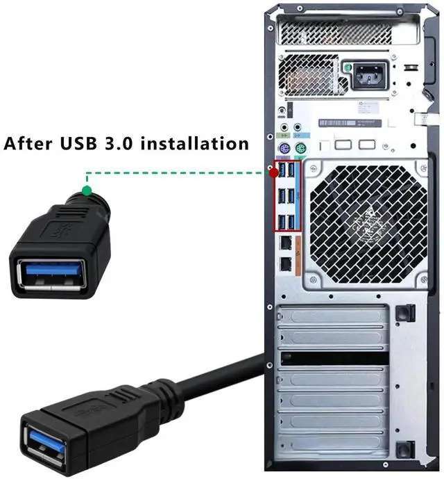 Alt view image 3 of 6 - Aomoproing 2 Port USB 3.0 Female to Motherboard 19/20pin Y Splitter Cable USB 3.0 Front Panel Cable (1FT)