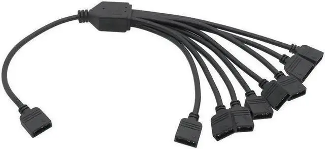 Alt view image 3 of 3 - Motherboard RGB sync Splitter, 5V 3Pin ARGB sync YNC HUB Transfer Extension Cable(1-8(3Pin 5V))