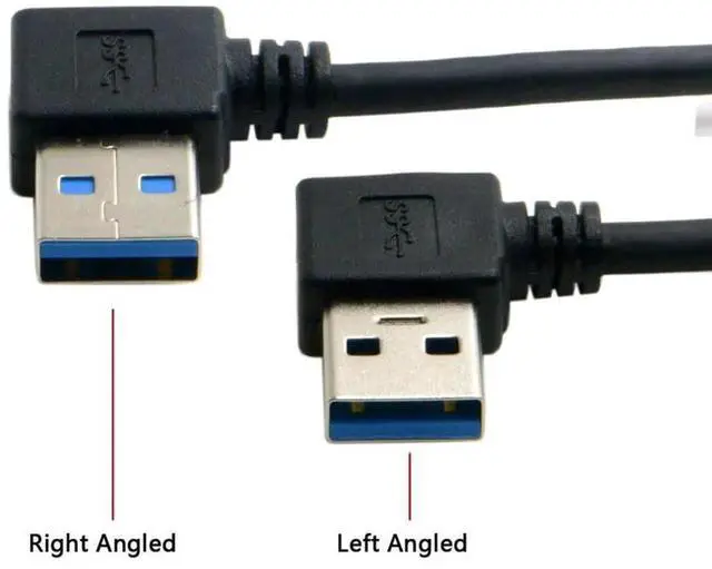 Alt view image 3 of 7 - Aomoproing USB 3.0 Type A Male 90 Degree Left Angled to USB 3.0 A Type Right Angled Extension Cable Dual Angled Type 20cm