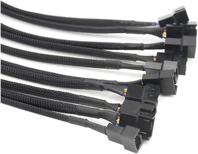 Alt view image 5 of 5 - Aomoproing   10 PCS 10" 4 Pin PWM Fan Extension Power Cable Computer PC Fan Power Extension Cable for Computer ATX Case