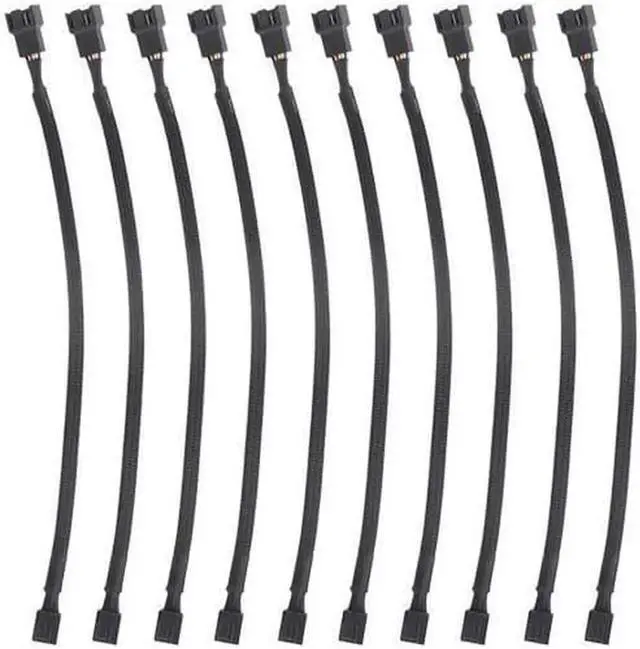 Main image of Aomoproing   10 PCS 10" 4 Pin PWM Fan Extension Power Cable Computer PC Fan Power Extension Cable for Computer ATX Case