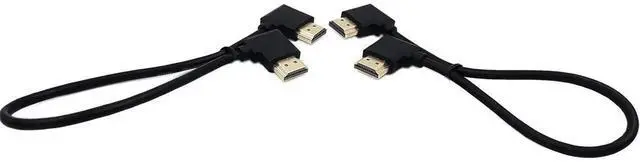 Alt view image 3 of 7 - AOMOPROING Gold Plated High Speed 90 Angle Right HDMI Male to Left HDMI Male Adapter Cable Supports Ethernet, 3D and Audio Return (0.3M RR-LL)