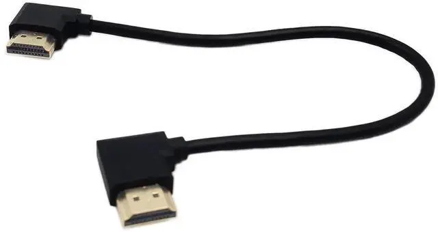 Alt view image 4 of 7 - AOMOPROING Gold Plated High Speed 90 Angle Right HDMI Male to Left HDMI Male Adapter Cable Supports Ethernet, 3D and Audio Return (0.3M RR-LL)