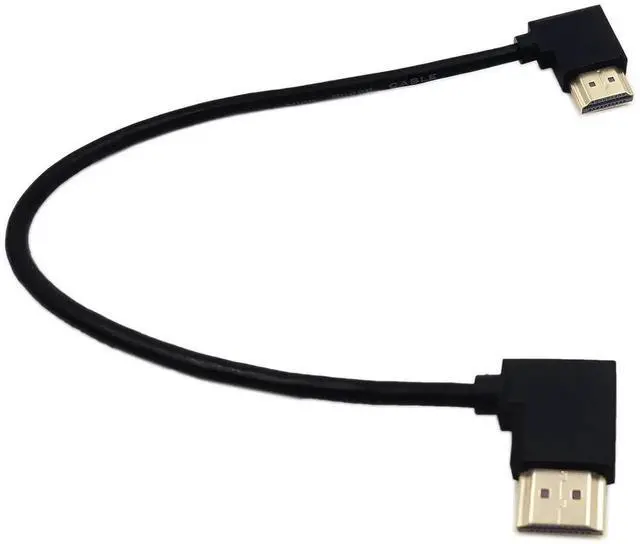Alt view image 7 of 7 - AOMOPROING Gold Plated High Speed 90 Angle Right HDMI Male to Left HDMI Male Adapter Cable Supports Ethernet, 3D and Audio Return (0.3M RR-LL)