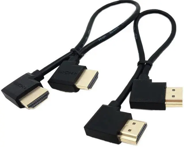 Alt view image 5 of 7 - AOMOPROING Gold Plated High Speed 90 Angle Right HDMI Male to Left HDMI Male Adapter Cable Supports Ethernet, 3D and Audio Return (0.3M RR-LL)