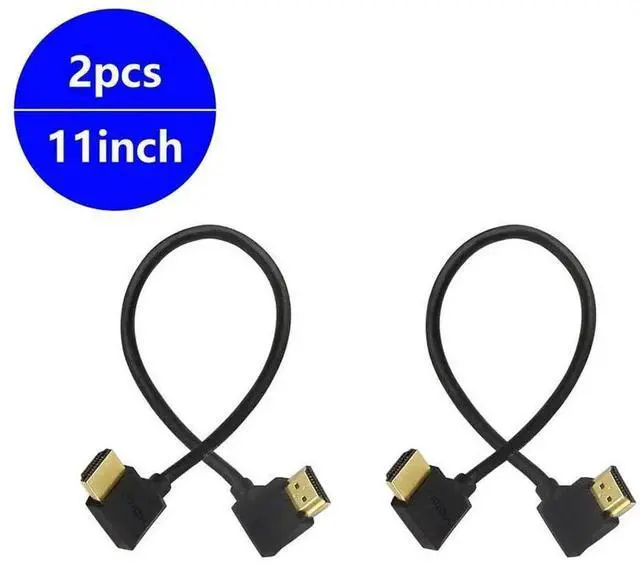 Alt view image 3 of 7 - AOMOPROING Gold Plated High Speed 90 Angle Right HDMI Male to Left HDMI Male Adapter Cable Supports Ethernet, 3D and Audio Return (0.3M 2Pack LL-LL)
