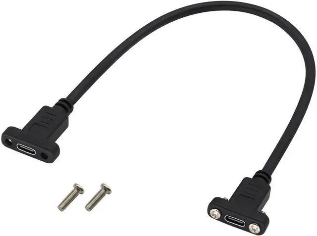 Main image of Aomoproing USB C to 3.1Type C Panel Mount Screw Cable Gen 2 (3A) USB 3.1 Type C Female to Female Panel Mount Cable, Supports Charging,Data,Audio,Video Cable for Laptop,Tablet,Mobile Phone(0.3M/1ft)