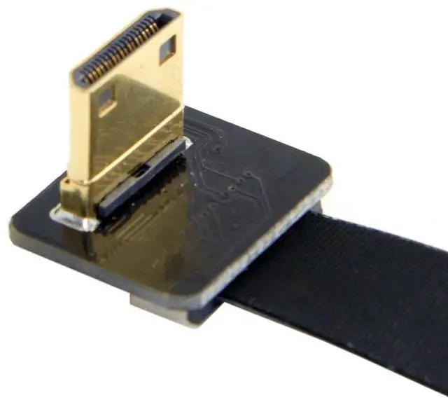 Alt view image 5 of 6 - AOMOPROING FPV 90 Degree Up Angled FPV Mini HDMI Male to HDMI Male FPC Flat Cable 20cm Compatible for FPV HDTV Multicopter Aerial Photography