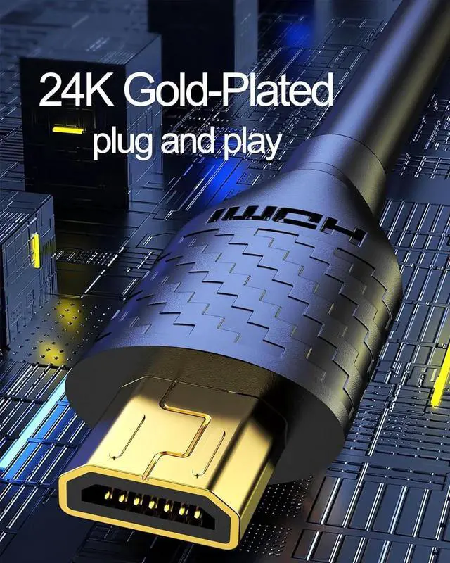 Alt view image 2 of 7 - AOMOPROING Micro HDMI to HDMI Cable 4K 60Hz, MicroHDMI Adapter Cord for Raspberry Pi 5 4, Camera, GoPro Hero 7 6 5, Lenovo Yoga, HDTV, Monitor, HDR Video & Audio Capture Card - Long 3.3 Feet