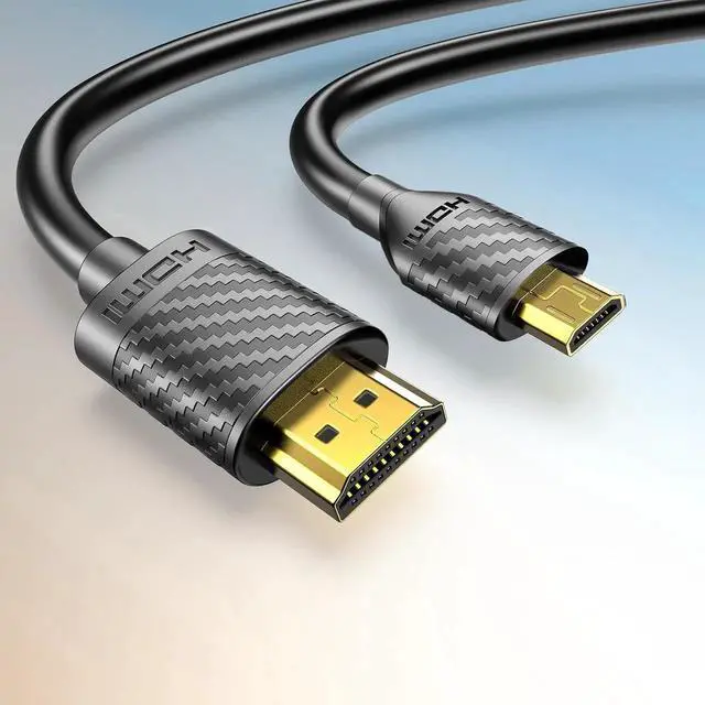 Main image of AOMOPROING Micro HDMI to HDMI Cable 4K 60Hz, MicroHDMI Adapter Cord for Raspberry Pi 5 4, Camera, GoPro Hero 7 6 5, Lenovo Yoga, HDTV, Monitor, HDR Video & Audio Capture Card - Long 3.3 Feet