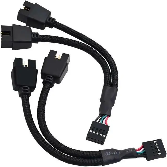 Main image of Aomoproing USB Header Splitter, Motherboard 9 Pin USB 2.0 to Dual 9 Pin Extension Header Cable for PC Computer Internal Motherboard USB Hub (Pack of 2)
