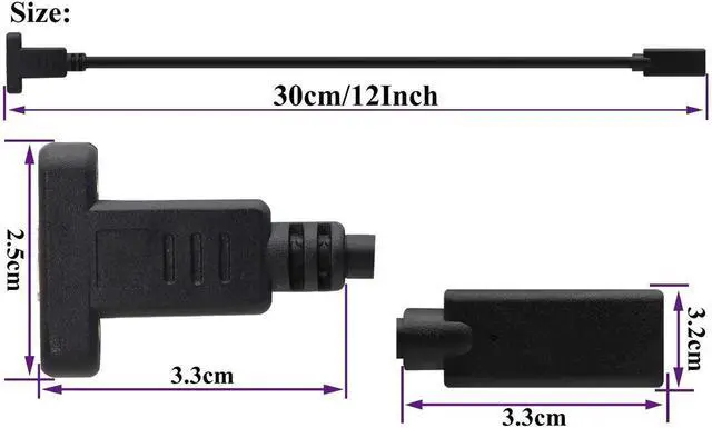 Alt view image 5 of 7 - Aomoproing 3.1Type C to USB C Panel Mount Screw Cable Gen 2 (3A) USB 3.1 Type C Female to Female Panel Mount Cable, Supports Charging,Data,Audio,Video Cable for Laptop,Tablet,Mobile Phone(0.3M/1ft)