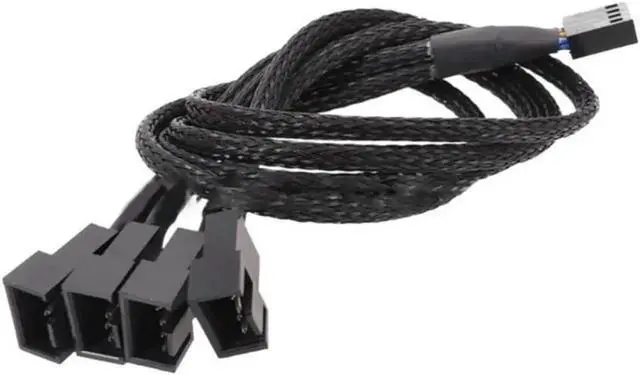 Main image of Aomoproing Computer Motherboard Fan 4pin 1 to 4 Splitter Cable PWM 4Pin Extension Cable 30cm Fan Cable Sleeved