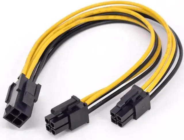 Alt view image 2 of 6 - 4Pin CPU Power supply Extension Cord Cable 18 AWG Y Splitter ATX 12V P4 Power Port Female 1 to 2 Female Connector Cable 20cm
