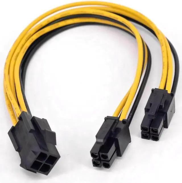 Main image of 4Pin CPU Power supply Extension Cord Cable 18 AWG Y Splitter ATX 12V P4 Power Port Female 1 to 2 Female Connector Cable 20cm