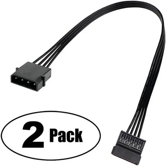 Alt view image 2 of 4 - Molex IDE 4 Pin Male to 15 Pin Female SATA Power Converter Adapter Cable Hard Drive HDD SSD Power Extension Cable 24 inches (2 Pack)