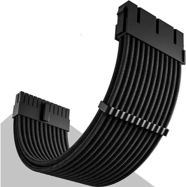 Alt view image 4 of 6 - Aomoproing Power Supply Sleeved Cable, Extension PC Kit, 18AWG 24Pin ATX / 8 (4+4) Pin EPS / 8 (6+2) Pin PCI-E Power Supply PSU Cable with Combs, 30CM Black