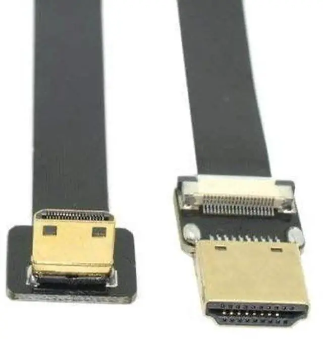 Main image of AOMOPROING 90 Degree Down Angled FPV Mini HDMI Male to HDMI Male FPC Flat Cable 50cm for Multicopter Aerial Photography