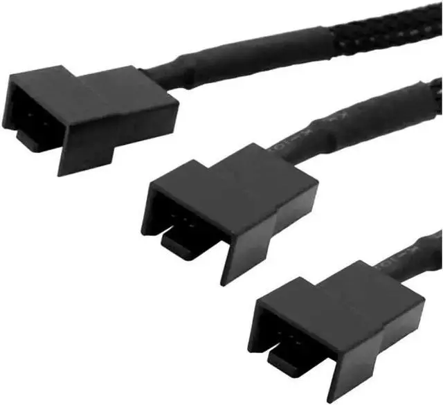 Alt view image 3 of 5 - Aomopro2Pack 4-Pin Molex to 3 x 3 Pin / 4 Pin PMW 12V PC Case Fan Power Adapter Cable 3-Pin / 4-Pin (PWM Connector) to Molex Computer Cooler Cooling Fan Splitter Y Power Molex-3Pin/4Pin Cable Splitter