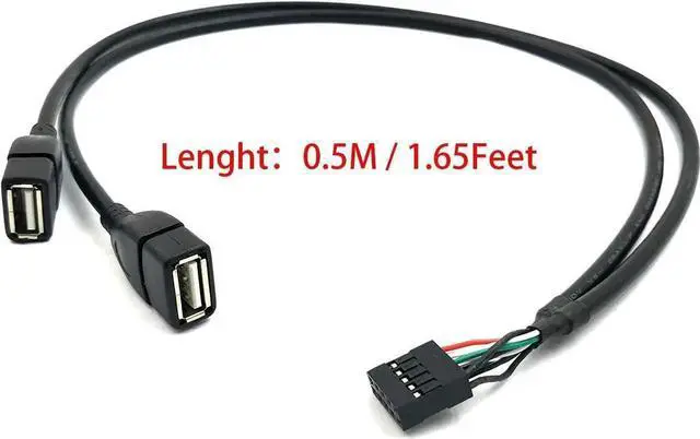 Alt view image 3 of 6 - Aomoproing USB Header Splitter - 10 Pin Motherboard to Dual USB 2.0 Female Extender Cable (2AF/10 Pin 0.5M)