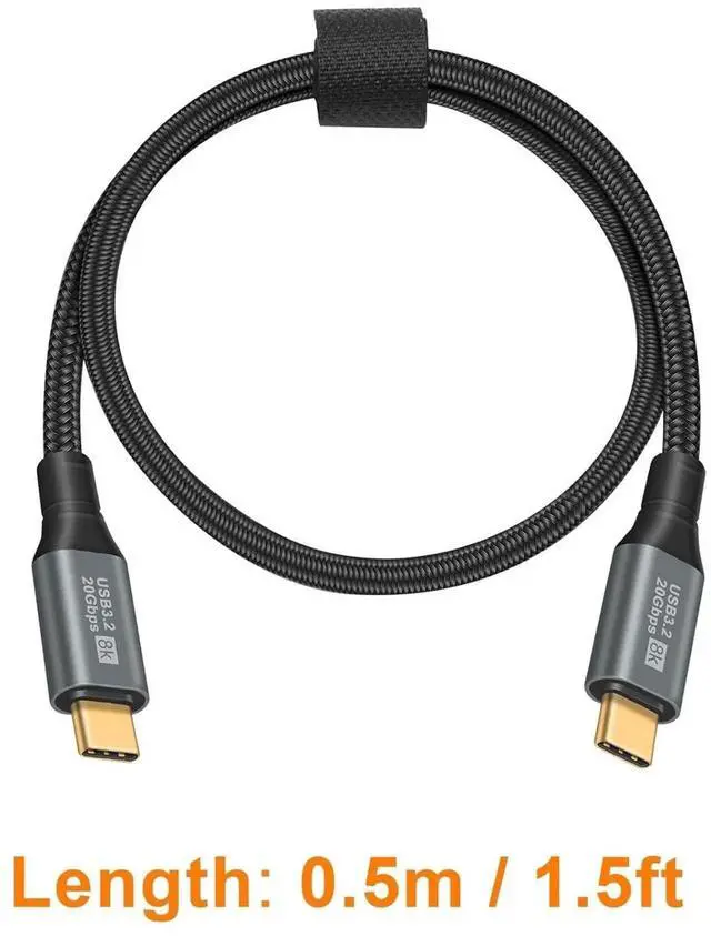 Alt view image 7 of 7 - Aomoproing Short USB C to USB C Cable 1.5ft, 20Gbps Data Transfer & 100W USB 3.2 Gen 2 Type C to Type C Fast Charger Cable Nylon Braided Support 8K@60Hz Video for Thunderbolt3, MacBook Pro
