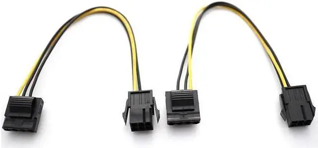 Alt view image 2 of 4 - Aomoproing   1pc Molex To PCI-E Power Adapter IDE 4Pin 4 Pin Female to 6 Pin Female 6Pin Graphics Video Card Converter Cable