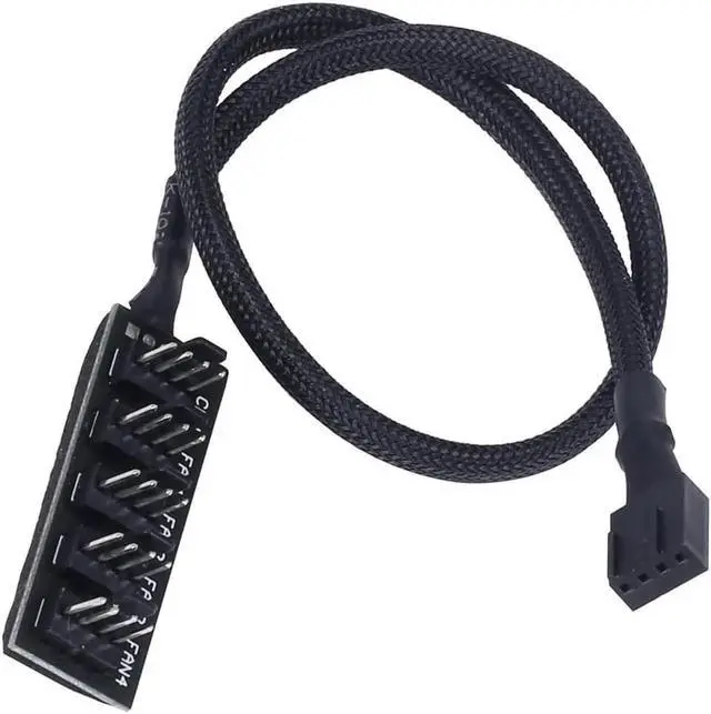 Main image of 4-Pin PWM Fan Power Supply Cable 15 Inches 1 to 5 Way PC CPU Cooling Case Fan Splitter Hub Adapter Cable Motherboard Fan Power Extension Cable Cord Wire for 4-pin or 3-pin Cooling Fans