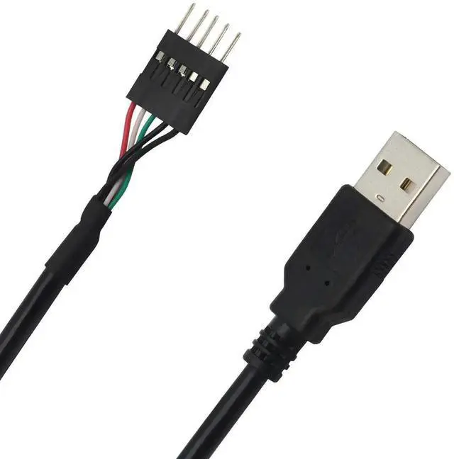 Alt view image 3 of 4 - Aomoproing 5 Pin Motherboard Header to USB A, Dupont IDC 5-Pin to USB 2.0 Male Extender Adapter Cable-2PCS(1FT)