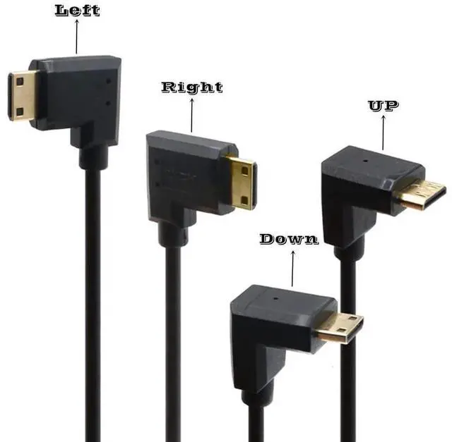 Alt view image 5 of 6 - AOMOPROING 3.9 Feet Mini HDMI to HDMI 4K@60Hz Coiled Cable, Downward Angle Mini HDMI 2.0 Male to HDMI 2.0 Male High Definition Adapter Converter Spiral Spring Cord, 18Gbps High Speed