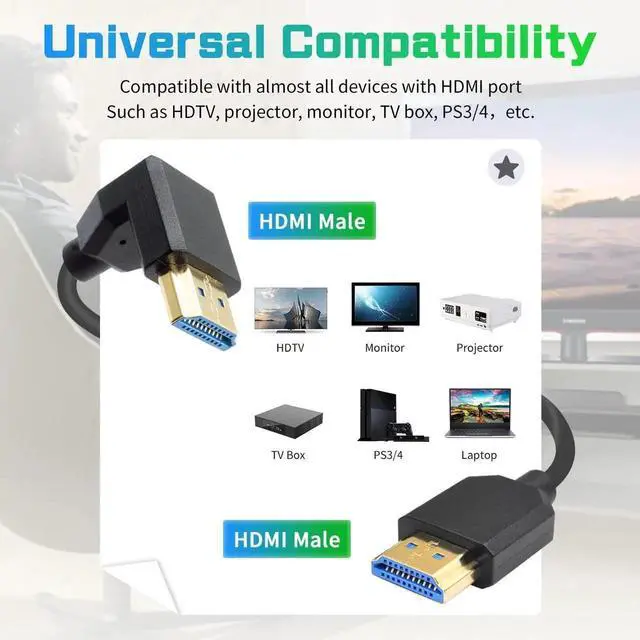 Alt view image 5 of 7 - AOMOPROING 90 Degree HDMI Coiled Cable 8K, Extreme Thin Down Angled HDMI Male to Male Coiled Cable, Short HDMI Cable High Speed 48Gbps Support 8K@60Hz 4K@120 for TV/Xbox /PS4 /PS5 4FT/1.2M