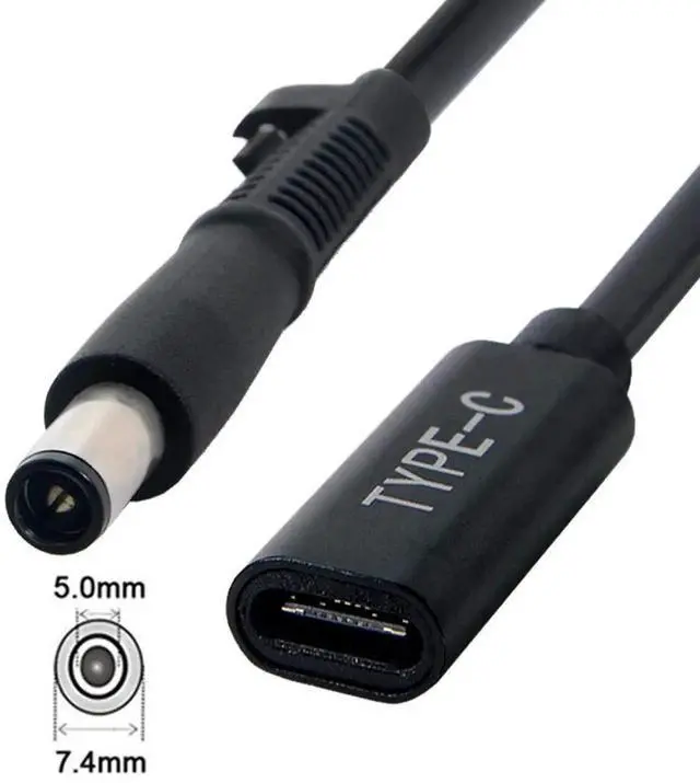 Alt view image 5 of 7 - Aomoproing Type C USB-C Female Input to DC Power PD Charge Cable fit for Laptop 18-20V (7.4x5.0mm)