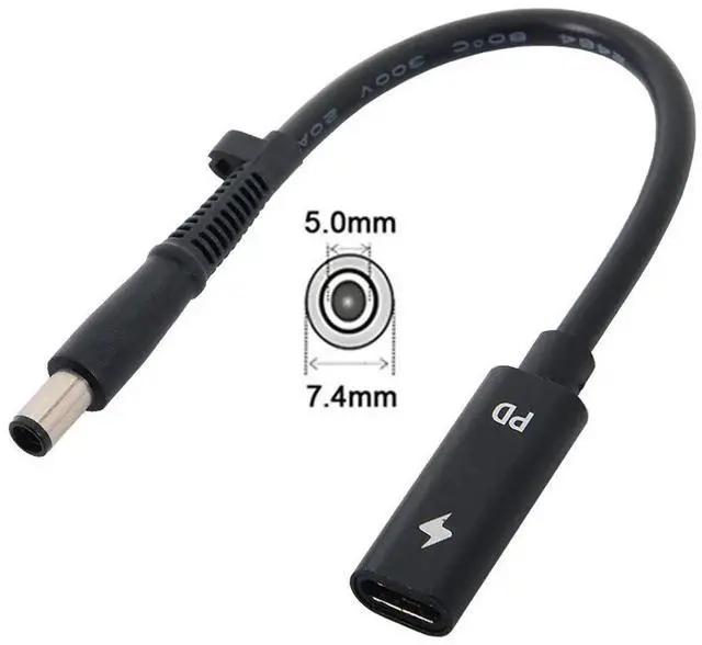 Alt view image 7 of 7 - Aomoproing Type C USB-C Female Input to DC Power PD Charge Cable fit for Laptop 18-20V (7.4x5.0mm)