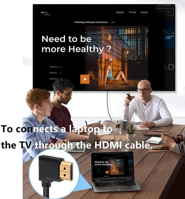 Alt view image 5 of 7 - AOMOPROING 4K HDMI Cable 1.4,90 Degrees Angle HDMI Male to Male Cable 4k@30Hz,Gold-Plated Connector,Support ARC, 3D, Ethernet,for HD TV, Lactop, PC,Projector-Black(1m/3.2Ft) (Black - Right to Right)