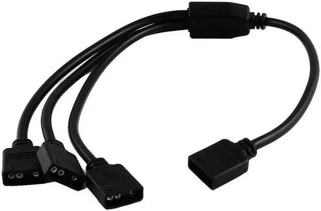 Alt view image 2 of 4 - Aomoproing 2 Pack 5V 3-Pin RGB 3-Way Female to x Female RBW LED Strip Splitter Cable,3 Port AURA RGB Lighting Hub w/ Gender Changer Adapter - 1 Foot