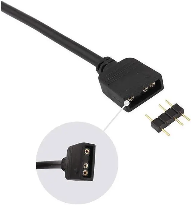 Alt view image 4 of 4 - Aomoproing 2 Pack 5V 3-Pin RGB 3-Way Female to x Female RBW LED Strip Splitter Cable,3 Port AURA RGB Lighting Hub w/ Gender Changer Adapter - 1 Foot