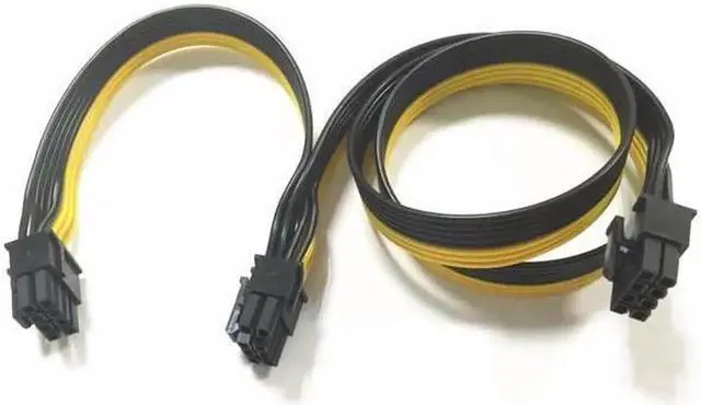 Alt view image 2 of 4 - 30-inch 8-Pin PCIe Male to Dual PCIe 8-Pin (6+2Pin) Male Graphics Video Card Cable Adapter