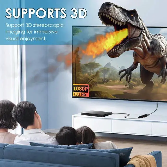 Alt view image 3 of 7 - AOMOPROING 2 Pack HDMI Extension Cable 3 Feet High Speed HDMI Male to Female Adapter Cord 1080P HDMI Cable Extender Video Wire for for HDTV, Monitor, PC, Laptop, Projector