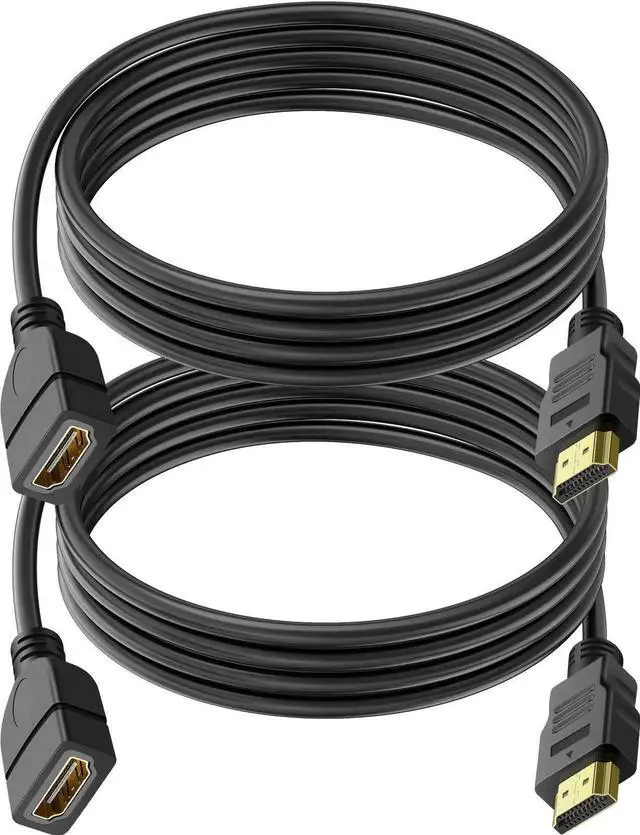 Main image of AOMOPROING 2 Pack HDMI Extension Cable 3 Feet High Speed HDMI Male to Female Adapter Cord 1080P HDMI Cable Extender Video Wire for for HDTV, Monitor, PC, Laptop, Projector