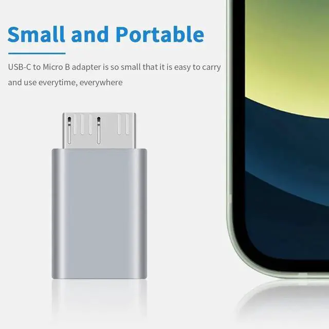 Alt view image 7 of 7 - Aomoproing USB C to Micro B Adapter, 2-Pack 5Gbps Type C Cable, USB C 3.1 Hard Drive Cable Support Data and Charging for Type C 3.0 External Portable SSD HDD