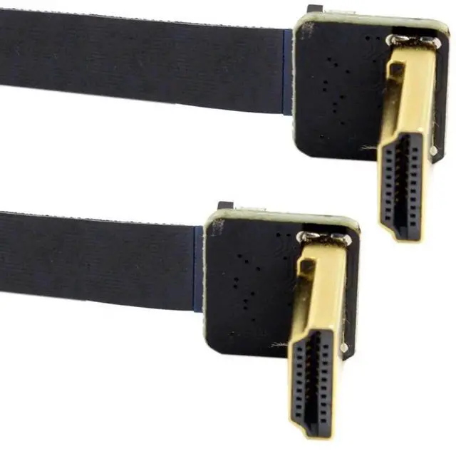 Alt view image 4 of 7 - AOMOPROING Dual 90 Degree Down Angled HDMI Type A Male to Male HDTV FPC Flat Cable 20cm for FPV HDTV Multicopter Aerial Photography